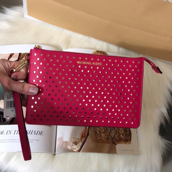 NWT Michael Kors Wristlet Ultra Pink - Picture 6 of 8